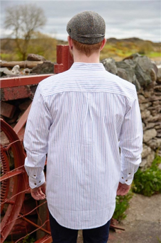 Vintage Grandfather Shirt VR 1 blue stripe on white